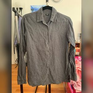 Uniqlo Flannel Long Sleeve Shirt Grey Small
